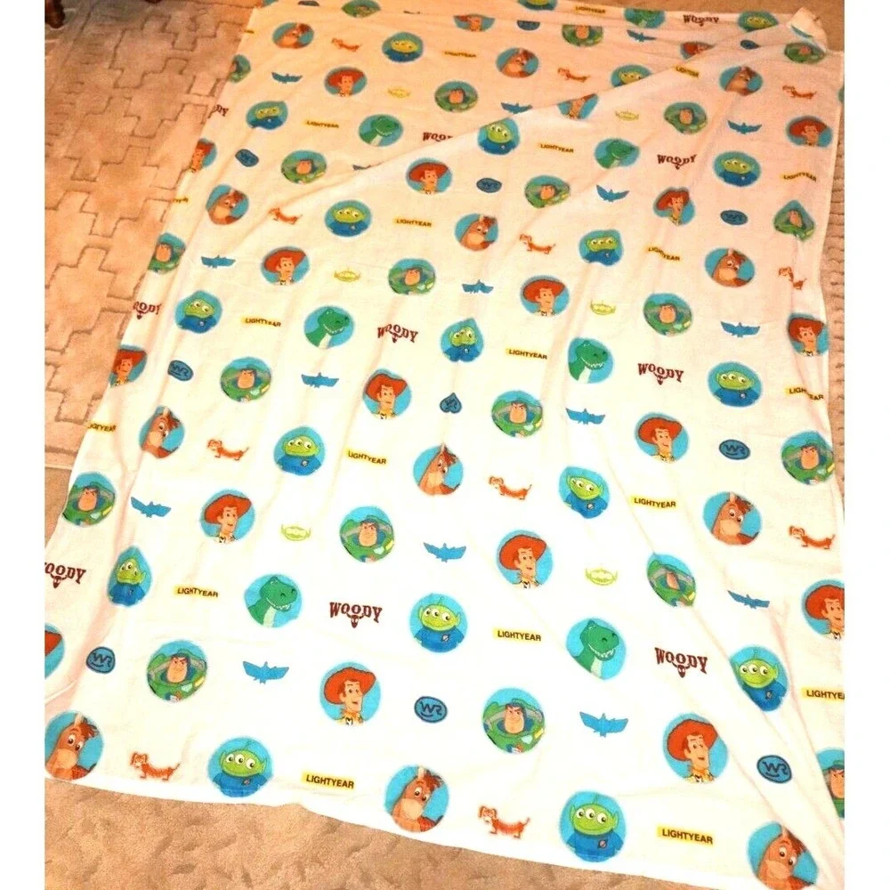 TOY STORY DIsney Pixar Twin Flat Sheet Buzz Woody Alien Slinky Dog 66